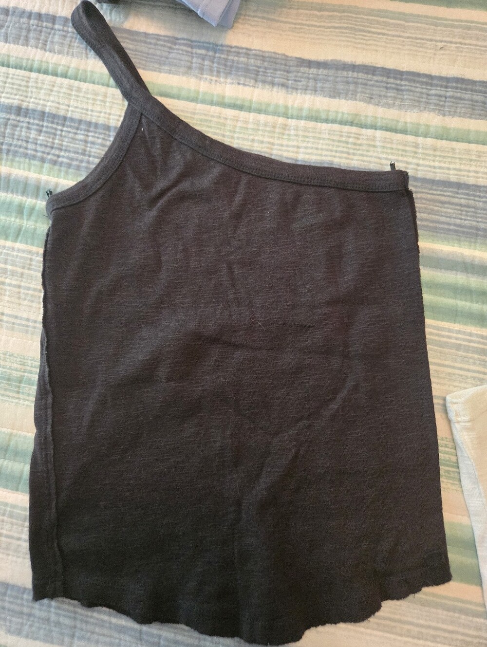 One Black One White One-Shoulder Women's Tank Top